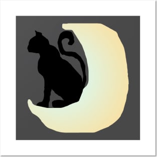 Cat on The Moon Posters and Art